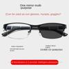 PC Resin Reading Glasses Black+Blue UV Shades Sunglasses Photochromic Myopia Glasses  Readers