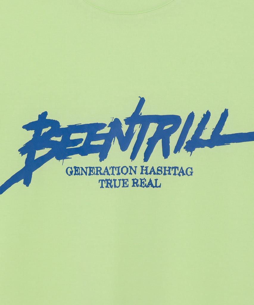 BEENTRILL Футболка с настоящим скриптовым принтом (Неоновый желтый)