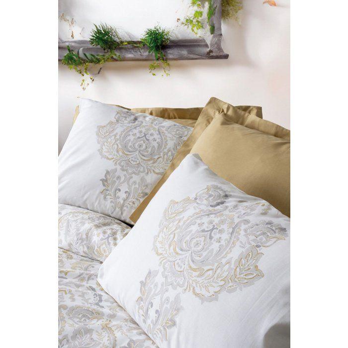 Parure de lit King Size - 1 housse de couette 240 x 220 cm + 2 taies d'oreiller 60 x 60 cm - Satin - Moutarde