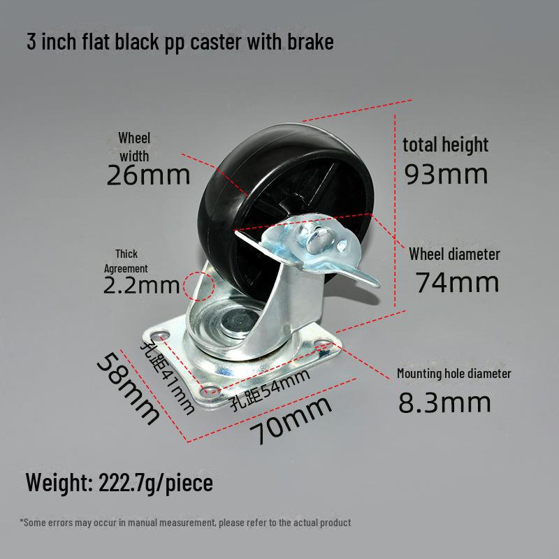 1,5-дюймовое полипропиленовое резьбовое мебельное колесо для журнального столика, дивана или шкафа