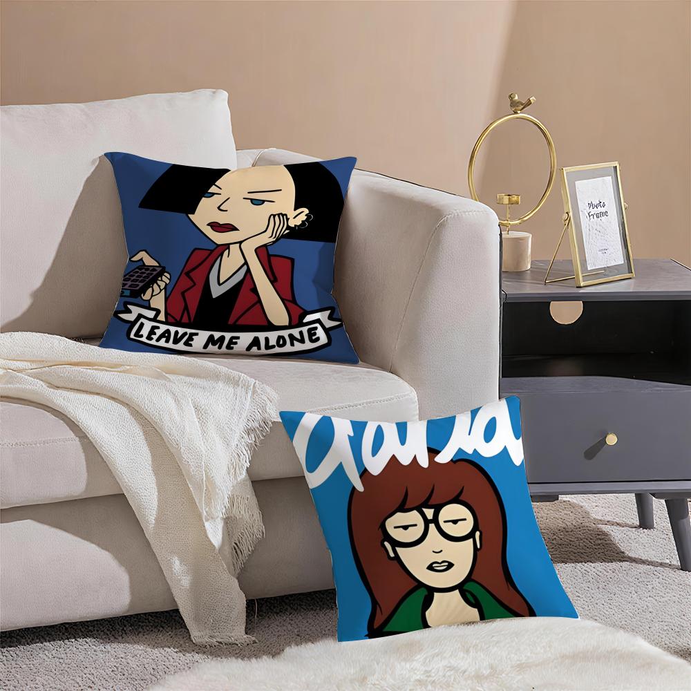 Witty Satirical American Cartoon DDaria Cushion Cover Pillowcase Short Plush Invisible zipper Room Sofa Cushion Cover