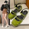 Модная женская элегантная летняя новинка в стиле ретро с квадратным носком и неглубоким вырезом, повседневная удобная универсальная женская туфля