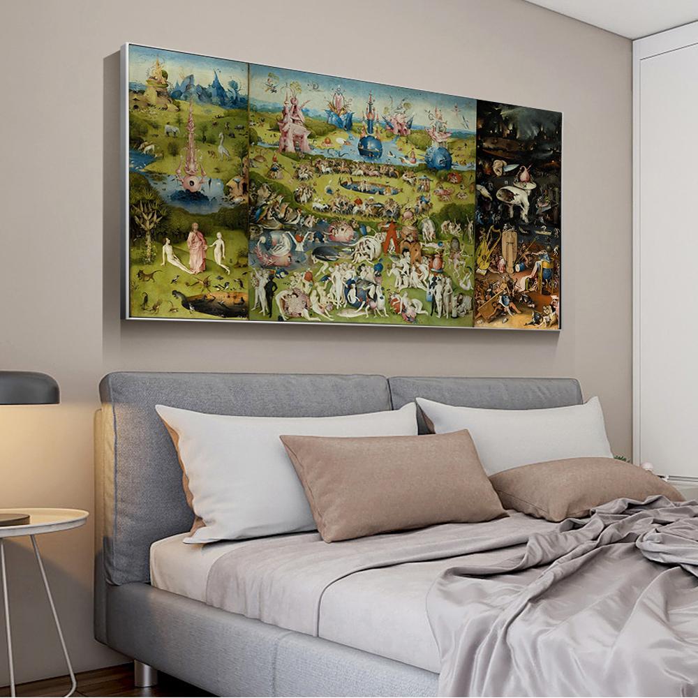 Сад земных наслаждений знаменитый холст с принтом художественная живопись настенный постер фотографии гостиная украшение дома