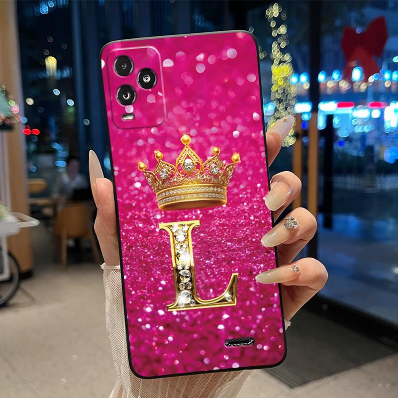 Crown Initial Letter Black Case For BLU View 5 Pro Protective Soft Silicone Shockproof Casing For BLU View 5 Pro Back Cover