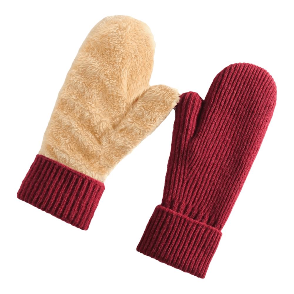 Knit Stretchy Winter Gloves Fleece Lining Snow Gloves High Quality Thermal Gloves  for Women Men