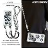 KEYSION Crossbody Strap Phone Case for HONOR X9c 5G Cute Cartoon Long Lanyard Mirror Shockproof Cover for Huawei Magic 7 Lite 5G