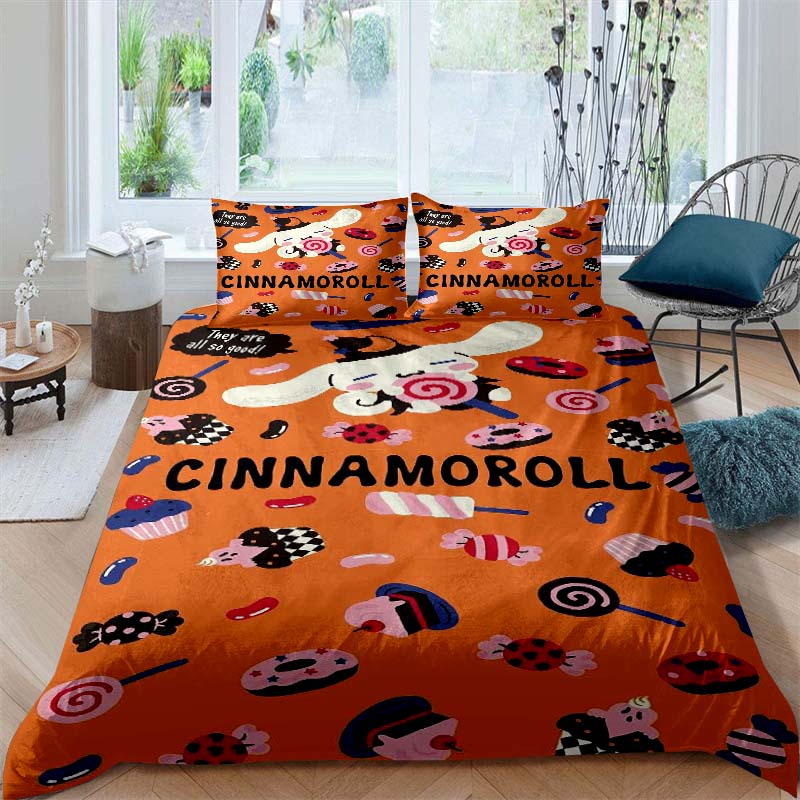 2026 New Cartoon Cinnamoroll Themed Three-Piece Bedding Set, Includes Duvet Cover and Pillowcase, Perfect As A Holiday Gift.