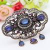 Elegant Round Floral Brooch for Ladies Ethnic Coffee Corsage Brides Wedding Jewelry Bohemian Brooch