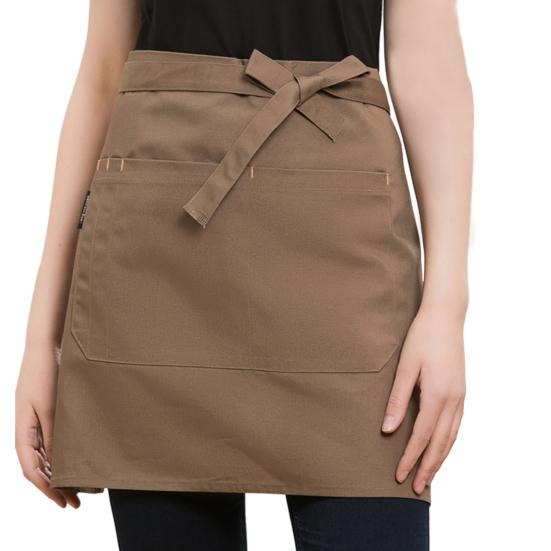 Unisex Waterproof Half Apron with Pocket Waitress Chef Waist Apron Resistant Restaurant Cafe Lace-up Short Apron