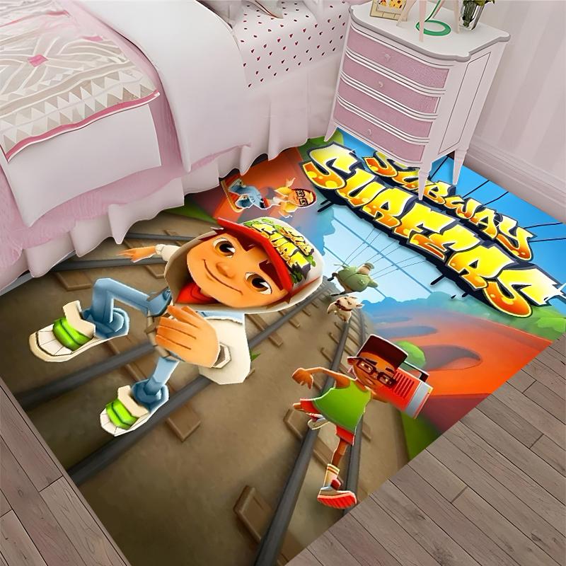Ковер с принтом Subway Surfers, Коврик для офисного кресла, Гостиной, Спальни, Кухни. Декор, Подарки.