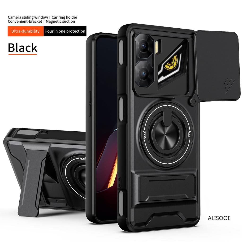 Чехол для Nubia Neo 3 5G Чехол Вращающийся Сдвижной Защита камеры Кольцо-подставка Противоударная крышка Capa Funda