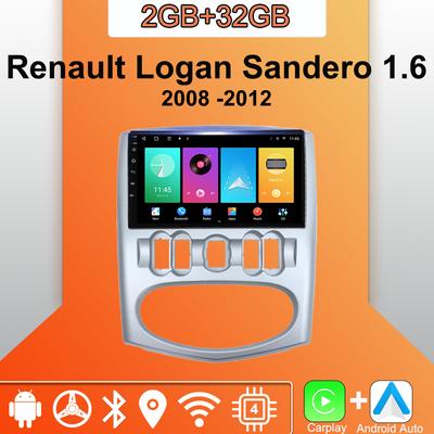 Android Carplay автомобильное радио для Renault Logan Sandero 1.6 2008 -2012 мультимедийный проигрыватель головное устройство стерео GPS навигация BT WIFI 2+32 ГБ
