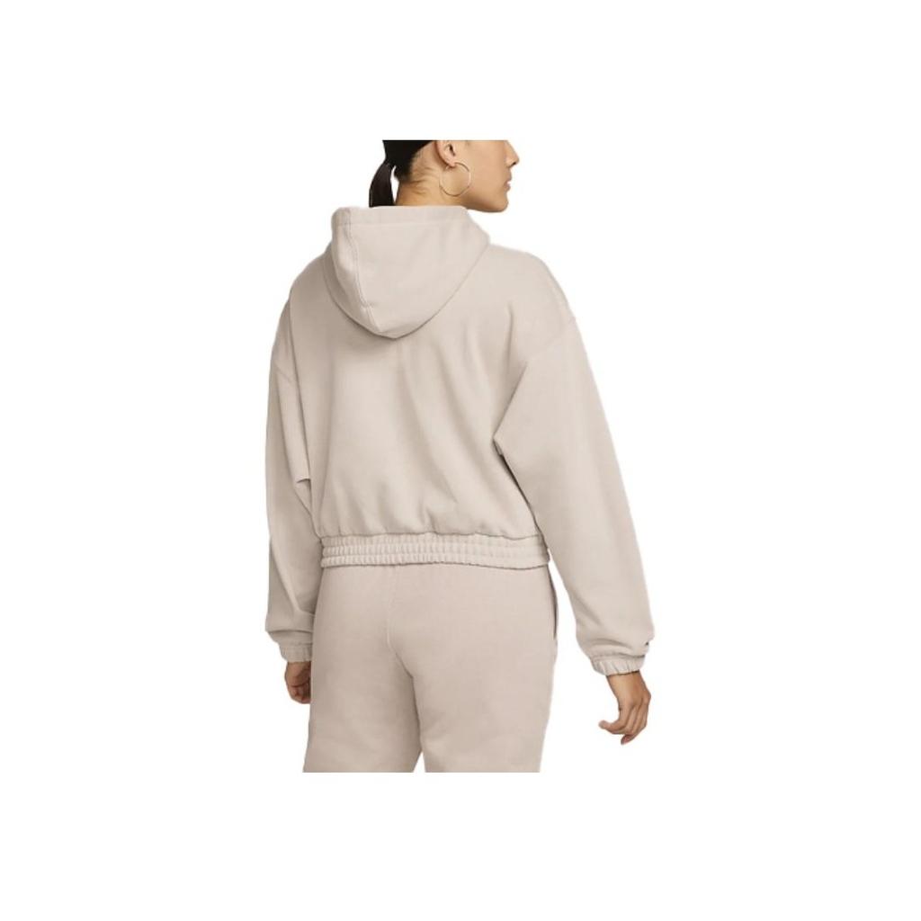 Jordan Essentials Повседневная спортивная трикотажная свободная толстовка с капюшоном Укороченный топ Женские топы Light-Iron-Ore DD6999-012