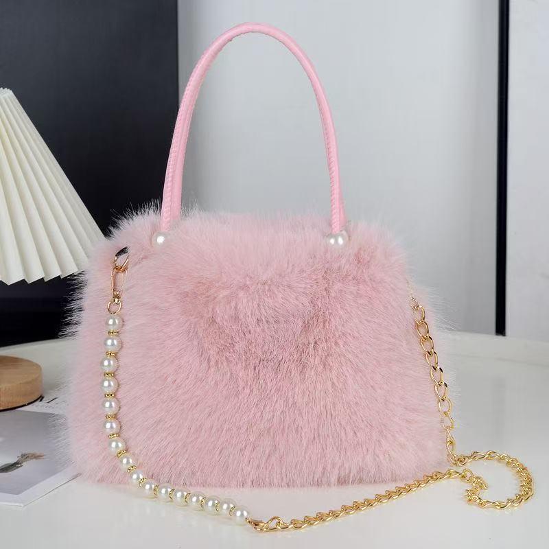 Жемчужная пушистая сумка - 2025 трендовая весенне-летняя женская сумка через плечо