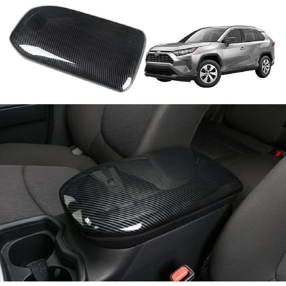 for Toyota RAV4 ABS Carbon Fiber Center Console Cup Holder Frame Trim Panel Cover Decoration for Toyota RAV4 2019 2020 2021 2022 Interior