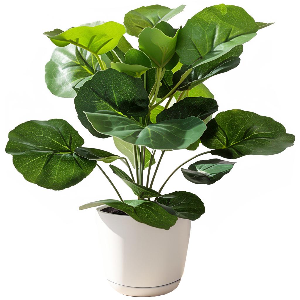 Small, Pretty Plant in a Pot, Ginkgo Biloba, Geranium, 35cm