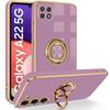Case - BOOLING - for Samsung Galaxy A22 5G - Silicone - 360° Ring Stand - Shockproof - Purple
