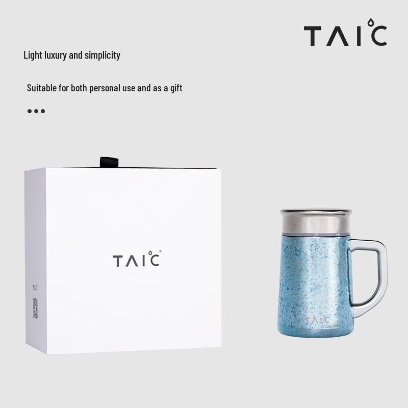 TAIC TBGB-T450 Pure Titanium Insulated Tea Mug with Handle and Filter, 450ml