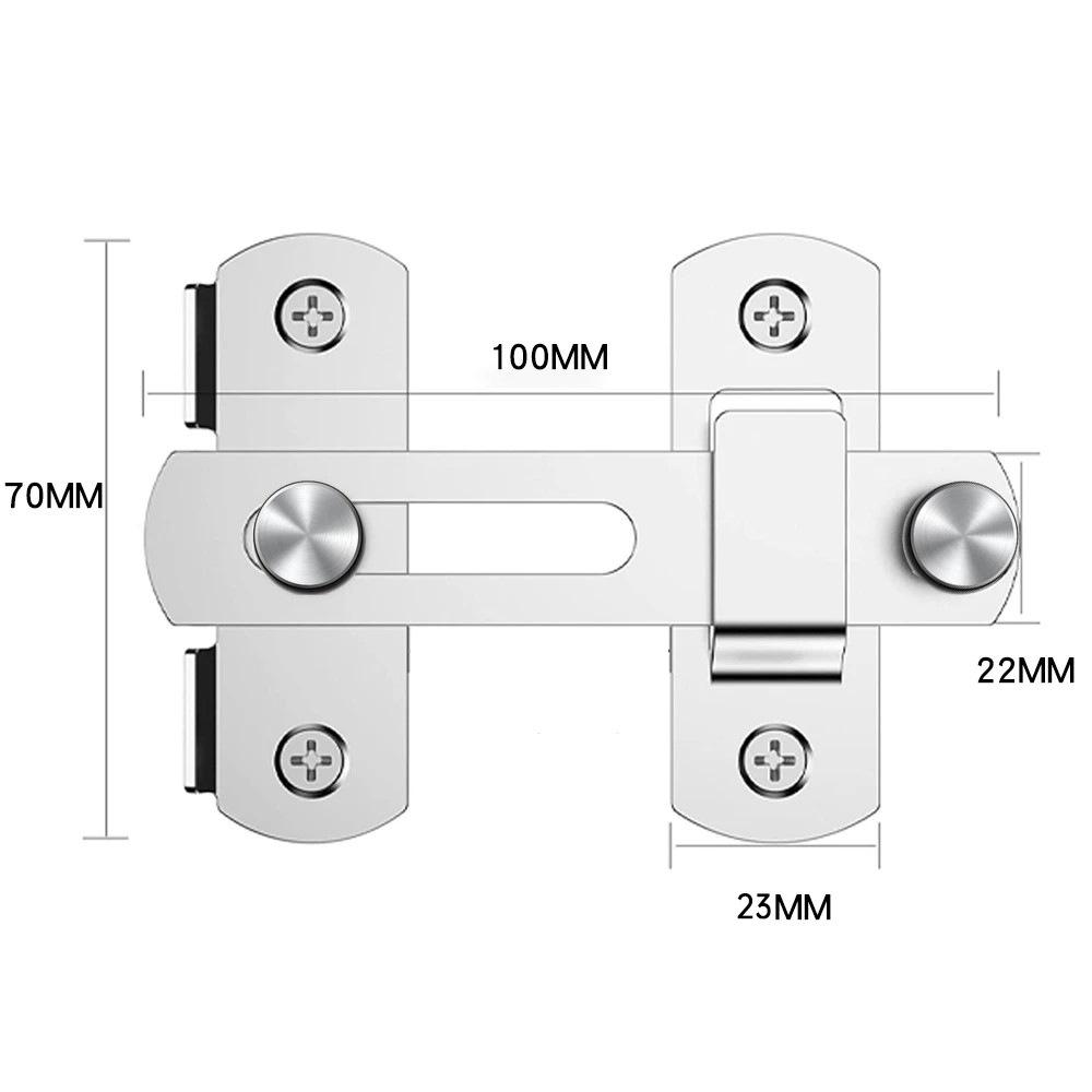 Stainless Steel Barn Door Lock - 180 Degree Flip Slide Design, Durable, Suitable for Various Door Types, Pet Doors, Bathroo