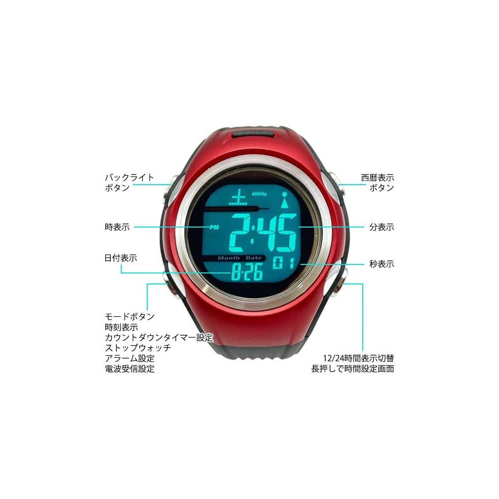 Мужские часы Seiko Solar Radio Точные Водонепроницаемые Для активного отдыха Простые Красные