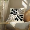 Classic Modern Flowers Cushion Cover Soft Short Plush Pillow Cover Smooth Cozy Texture Aesthetic Cushion Case Home Decor