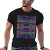 Colorful rebozo embroidery maximalist decor multicolor stripes vibrant boho chic decor TShirt