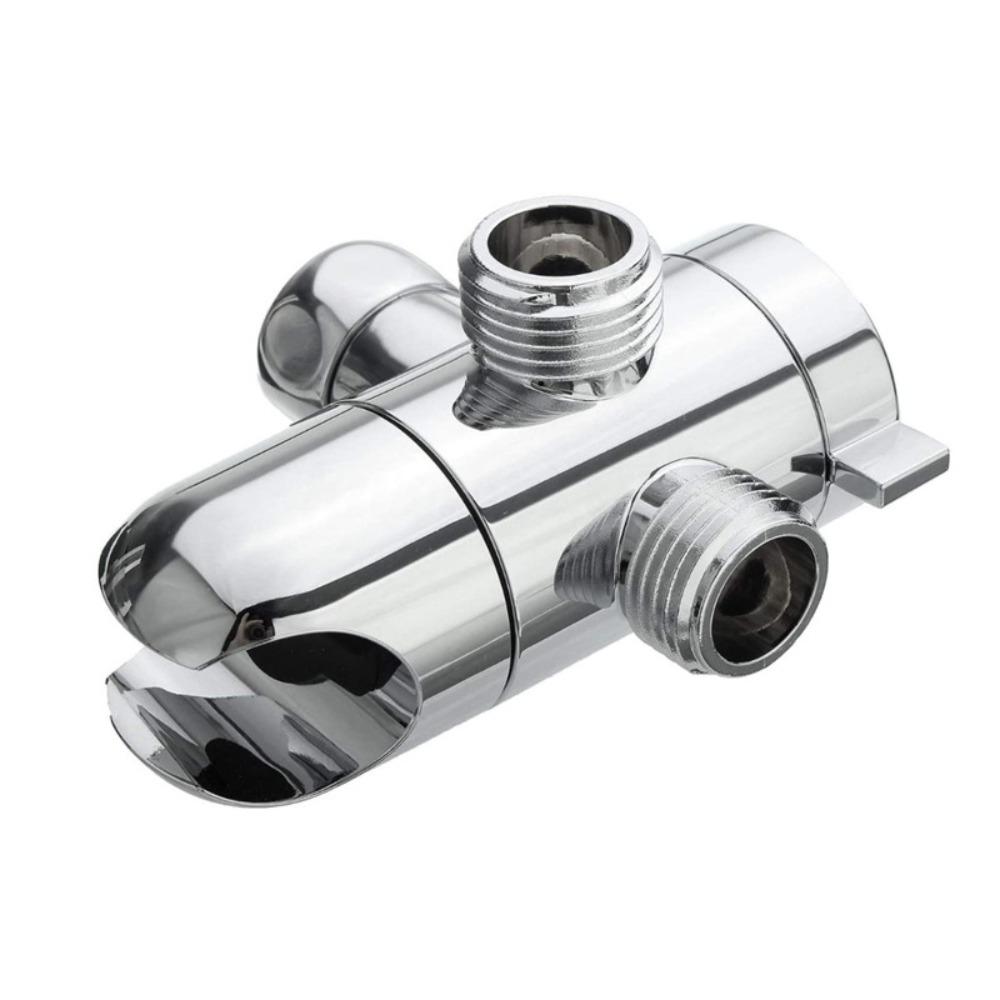 1/2 Inch Toilet Adjustable Arm Mounted T-adapter 3-Way Connector Shower Head Shunt Diverter Valve