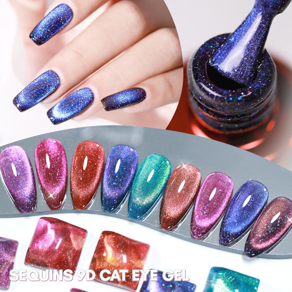 Универсальный цветной клей «кошачий глаз» Клей для лака для ногтей Laser Rainbow Glare Spar Rainbow Cat's Eye
