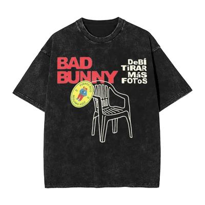 Постиранные футболки DTMF Debi Tirar Mas Fotos Винтажная футболка Альбом Bad Bunny Хлопковые топы Футболка для мужчин и женщин