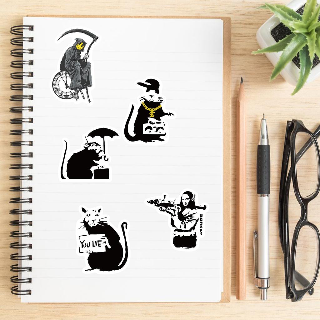 10/50pcs Banksy Stickers banksy art graffiti Stickers for DIY Luggage Laptop Skateboard Motorcycle Bicycle Sticker