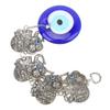 Blue Eye Ornament 4 Hollow Alloy Elephants Good Luck Evil Eye Hanging Decor Suspension Alloys Glass