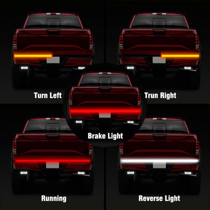 Светодиодная полоса для грузовика, фонарь на заднюю дверь, 3 ряда, сигнал заднего хода, задние фонари 48 дюймов