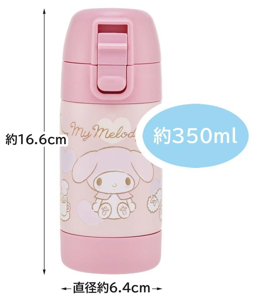 Легкая бутылка для воды Skater из нержавеющей стали, однослойная кружка, бутылка для комнатной температуры, 350 мл, одно нажатие, прямое питье, My Melody Sanrio