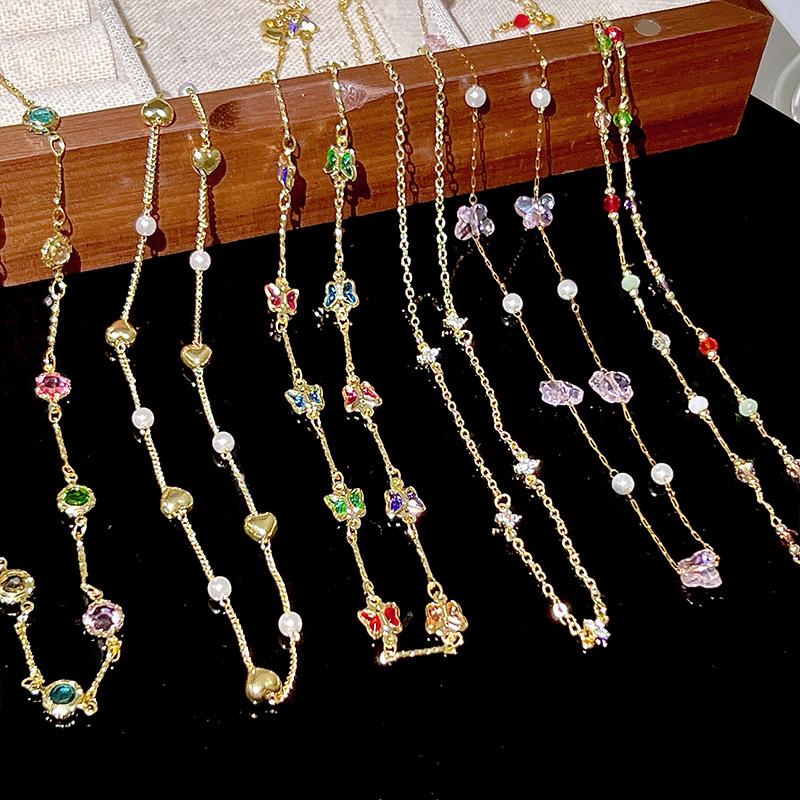 Красочная бабочка с кубическим цирконом, кулон, ожерелье, температура, роскошные женщины и девушки, циркониевая цепочка на ключицу, романтические ювелирные изделия, аксессуары, подарки