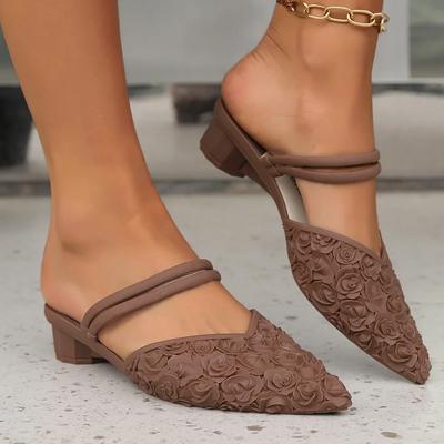 Женские летние остроносые модные повседневные туфли на плоской подошве с низким каблуком, однотонные верхние сандалии Bao Head Half