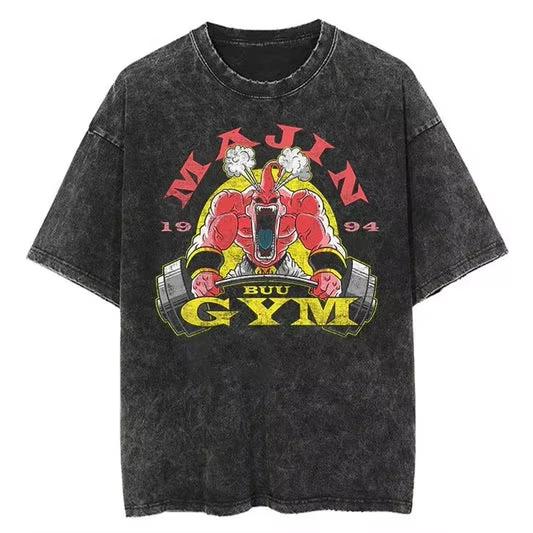 Unisex Vintage Washed Dragon Ball Anime Tshirt Man Women cotton Short Sleeve Top Streetwear Casual Tee Summer Yk