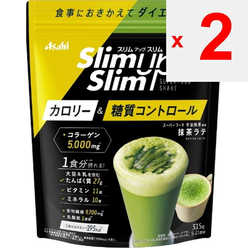 Asahi Slim Up Slim Enzyme + Superfood Shake Зеленый чай Латте 315 г Напитки и коктейли Заменители пищи Напитки и коктейли
