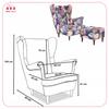 Кресло-ушанка ARI PRINT с подставкой для ног, скандинавский Family Meble цветное