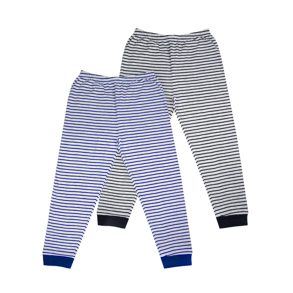 Boys Cotton Striped Pyjama Bottoms (Pack of 2)