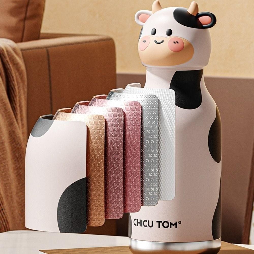 Cartoon Animal Shapes Insulated Water Bottle 480ml Vacuum Insulated Bottle For School Office Home