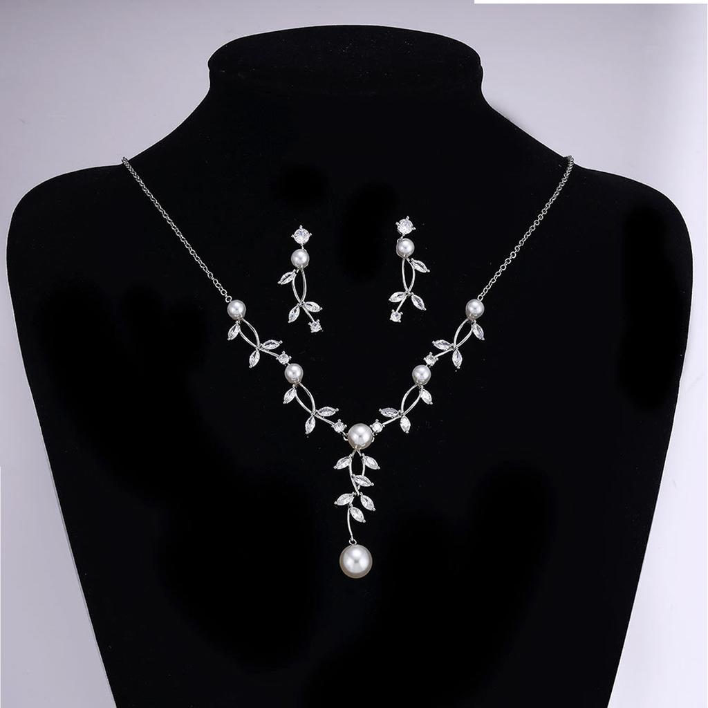 Ювелирные изделия в европейском и американском стиле, ожерелье с каплями воды из циркона, женственное свадебное платье, высококачественные свадебные украшения, комплект сережек-гвоздиков