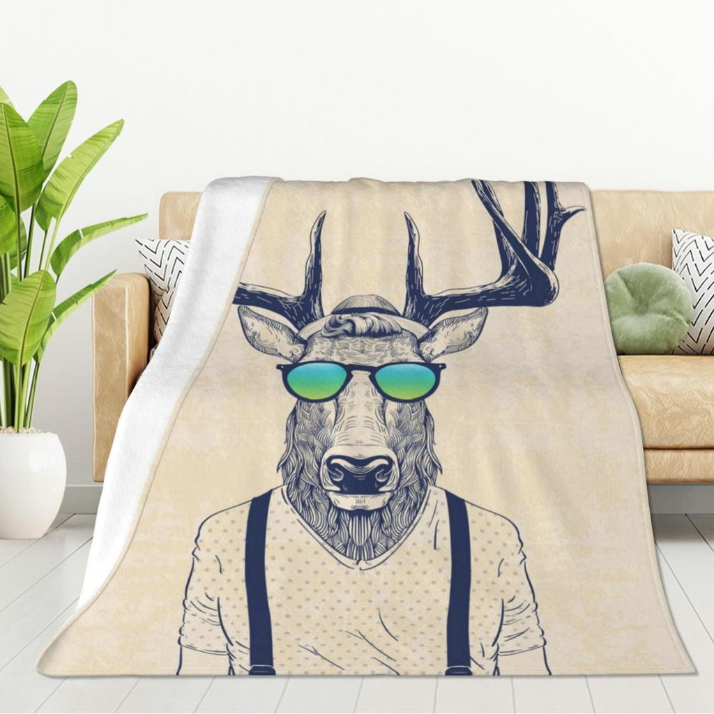 Brown rust color Printed Blanket for Sofa Bed Travel Camping Living Room Office Conditioning Blanket for All Seasons Gifts