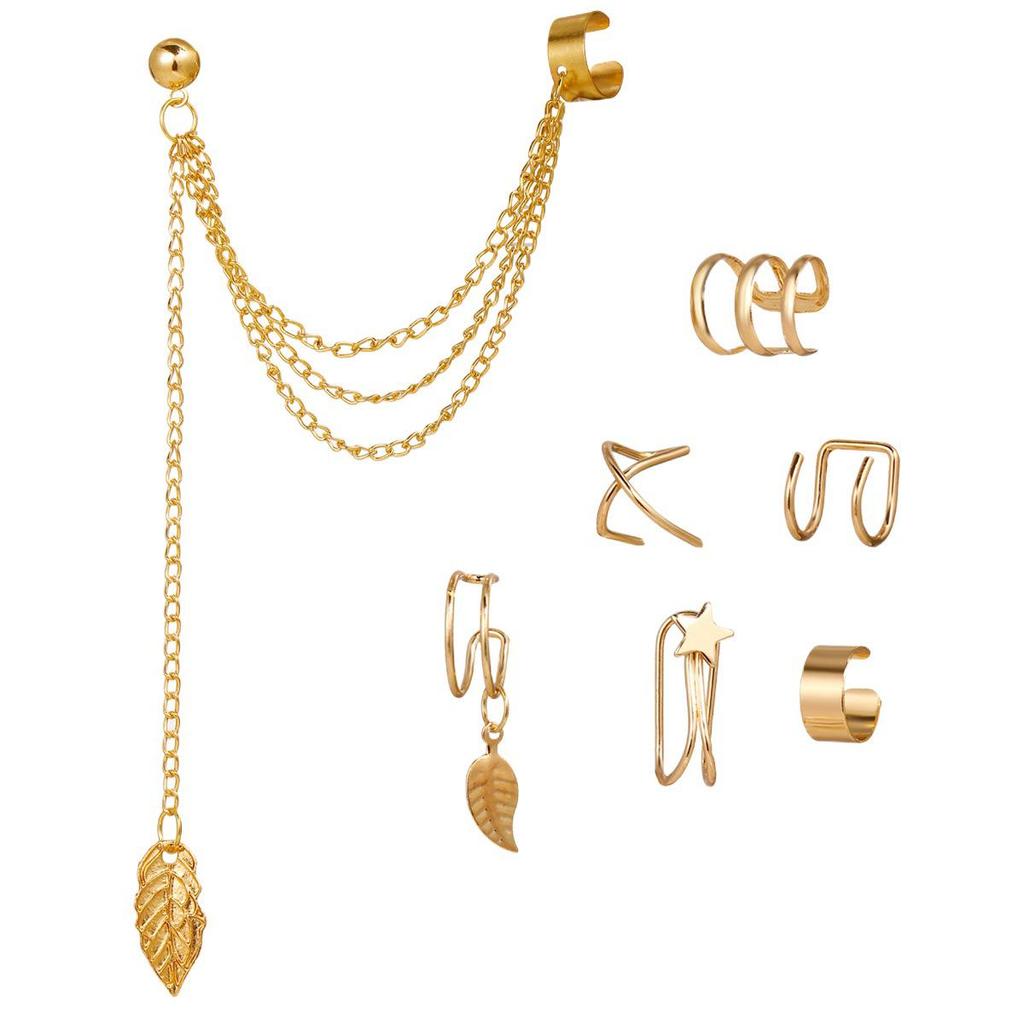 Creative Alloy Ear Clip Set: No Piercing Required, Simple Design