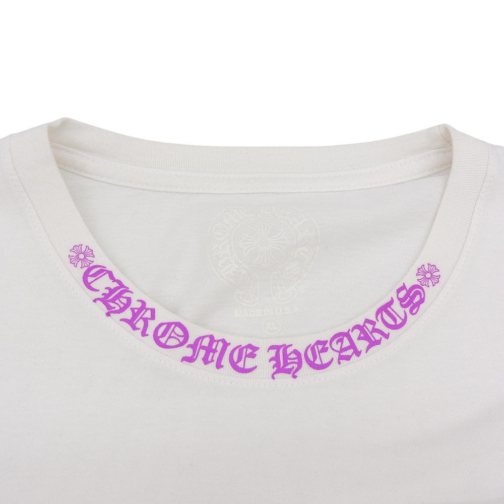 CHROME HEARTS Мужская белая футболка с длинным рукавом с ЛОГОТИПОМ НА ШЕЕ и НАГРУДНЫМ КАРМАНОМ, размер XL, топы XL белыйПодержанный