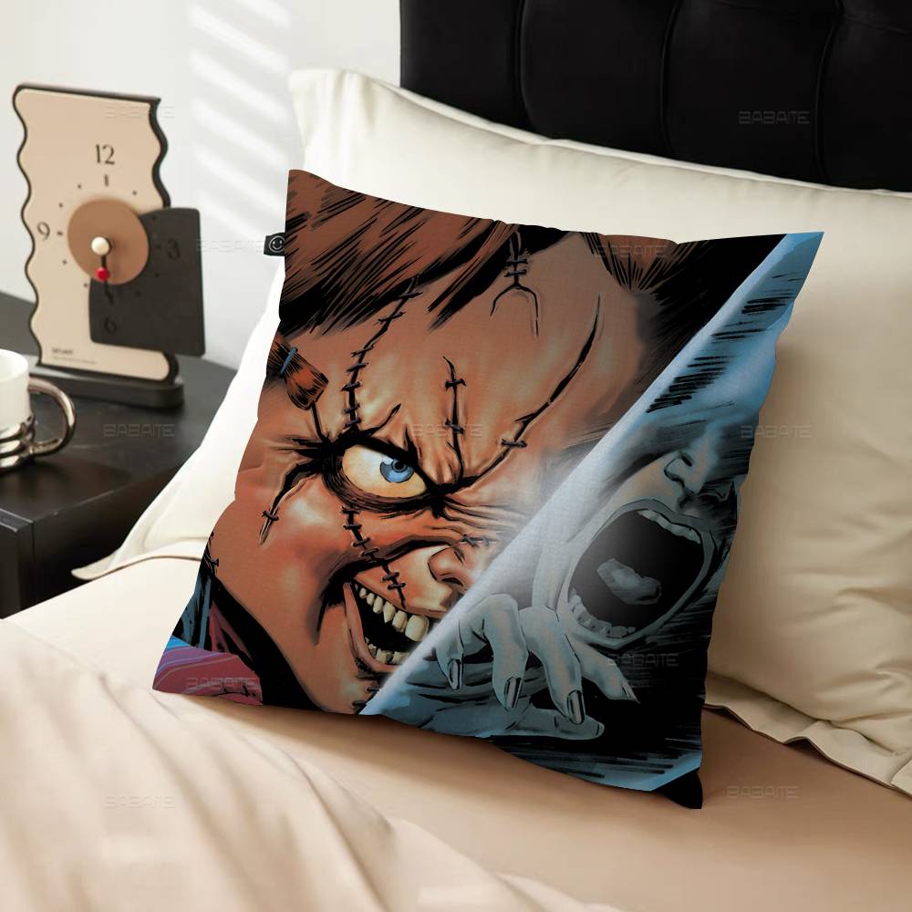 C-Classic-Chucky-Horror-Movie Spooky-Gritty Pillow Cover for Bedroom Room and Living Room Sofa Decorative Cushion Cover