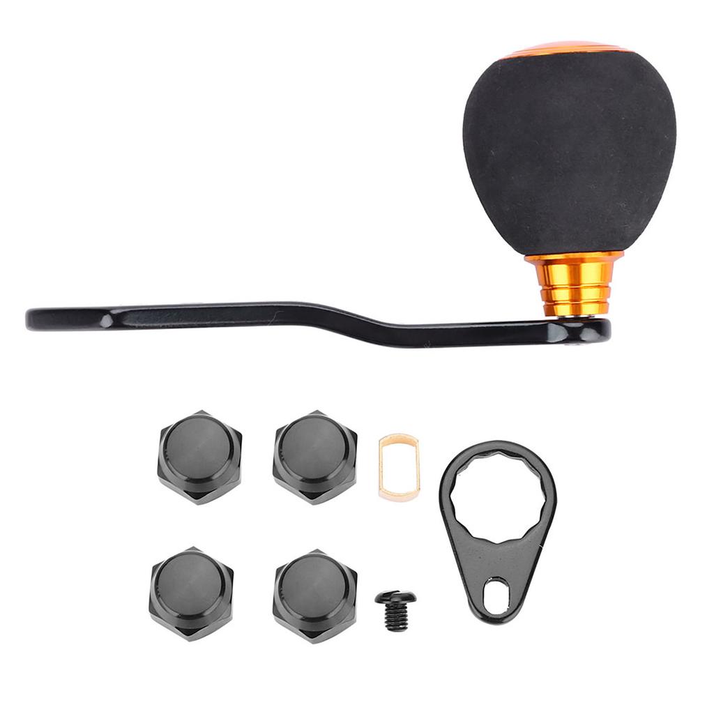 Fishing Reel Handle EVA Knob with Fittings Replacement Parts for Low   Reel (Gold)