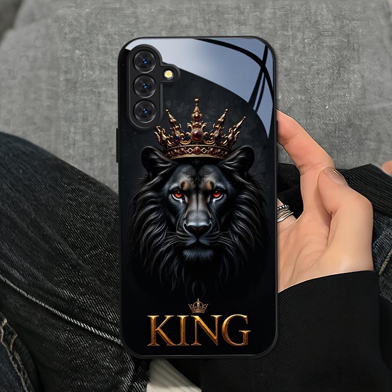 Стеклянный чехол для телефона с рисунком льва, подходит для Samsung Galaxy S26 S25 S24 S23 S22 S20 FE/Ultra/Plus, противоударная задняя крышка