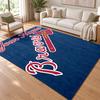 Atlanta Braves Custom Name Personalized Rug Non‑Slip Doormat Floor Carpet Housewarming Birthday Gift for Family Friends
