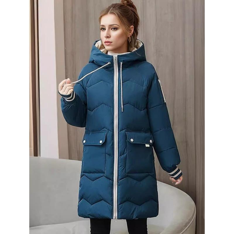 Пуховик женский средней длины корейский стиль свободный зимнее пальто утолщенная хлопковая куртка пальто хлопковая куртка модная
