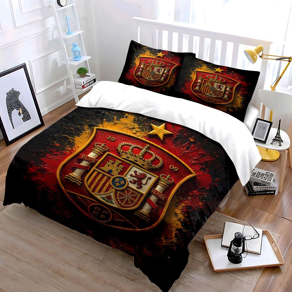 "Spain Royal Crest Bedding Set" Bedding Duvet Cover Set Duvet Cover Pillowcases (1 * Duvet Cover 2 * Pillowcases, without duvet insert)